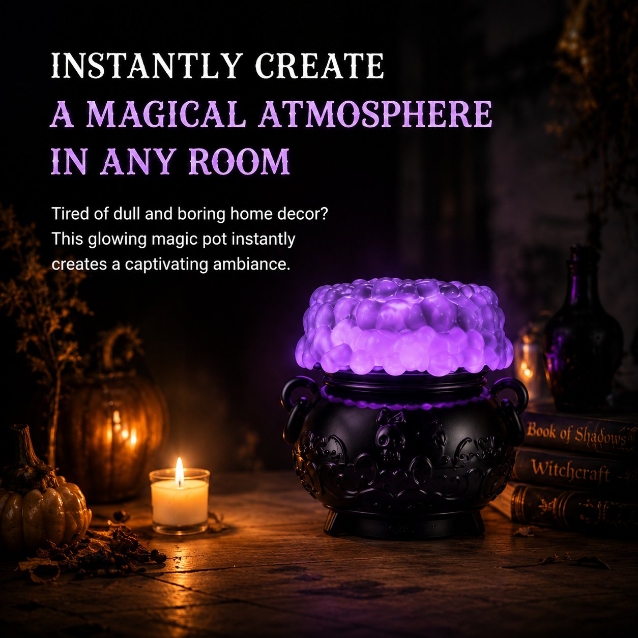 ✨Hot Sale 49%OFF👻Light-up Color-changing Cauldron Waterglobe