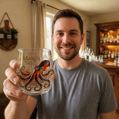 Last Day Promo: 49% OFF🐙 Kraken Octopus Sculpted Glass Tumbler