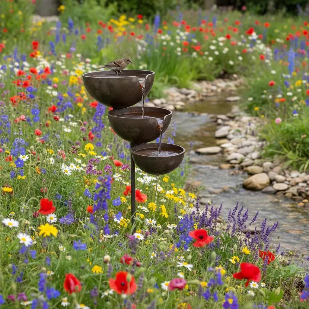 🔥50% OFF🔥 Bring Wildlife to Your Garden with this Cascading Bird Bath! 🐦
