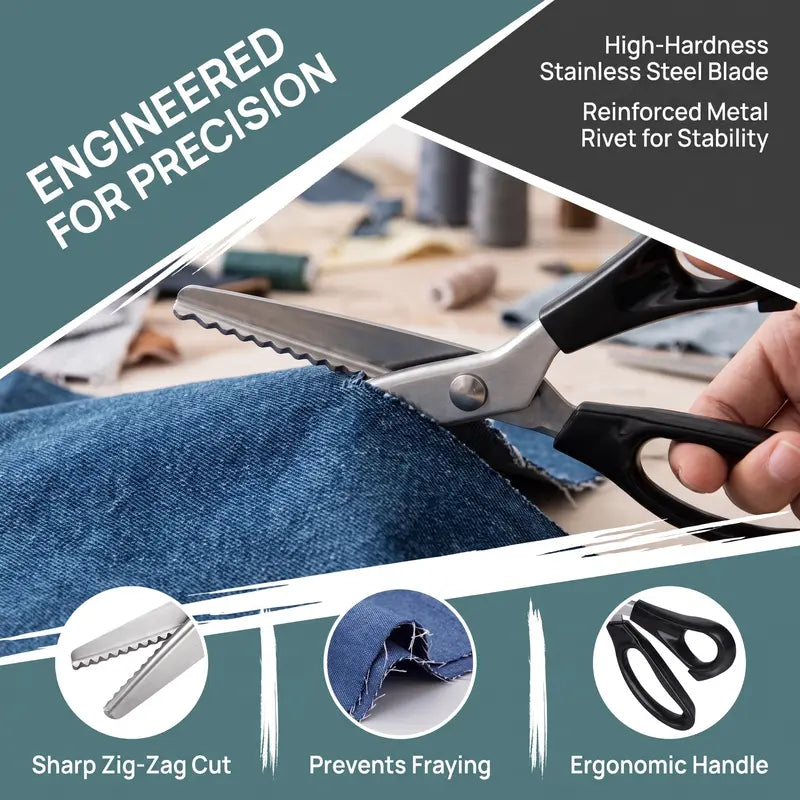 ✂️Stainless Steel Zig Zag Scissors with Serrated Teeth - Perfect for DIY Crafts