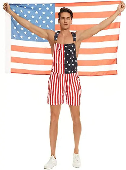 🔥Last Day Sale 49%🔥American Flag Unisex Overalls Shorts