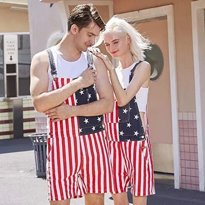 🔥Last Day Sale 49%🔥American Flag Unisex Overalls Shorts