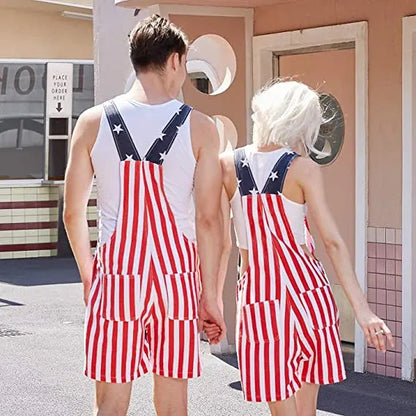 🔥Last Day Sale 49%🔥American Flag Unisex Overalls Shorts