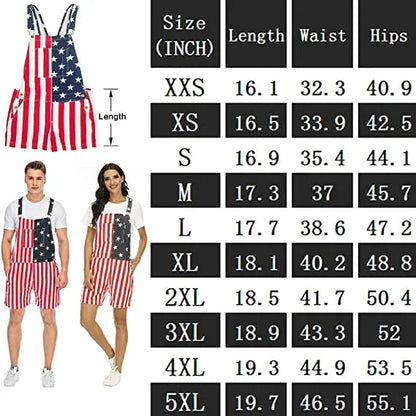 🔥Last Day Sale 49%🔥American Flag Unisex Overalls Shorts
