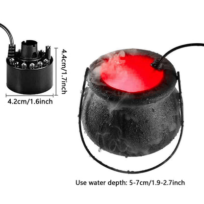 🧙‍♀️ Halloween Witch Cauldron Mist Maker | Bubbling Fog & Color-Changing LED Lights
