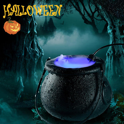 🧙‍♀️ Halloween Witch Cauldron Mist Maker | Bubbling Fog & Color-Changing LED Lights