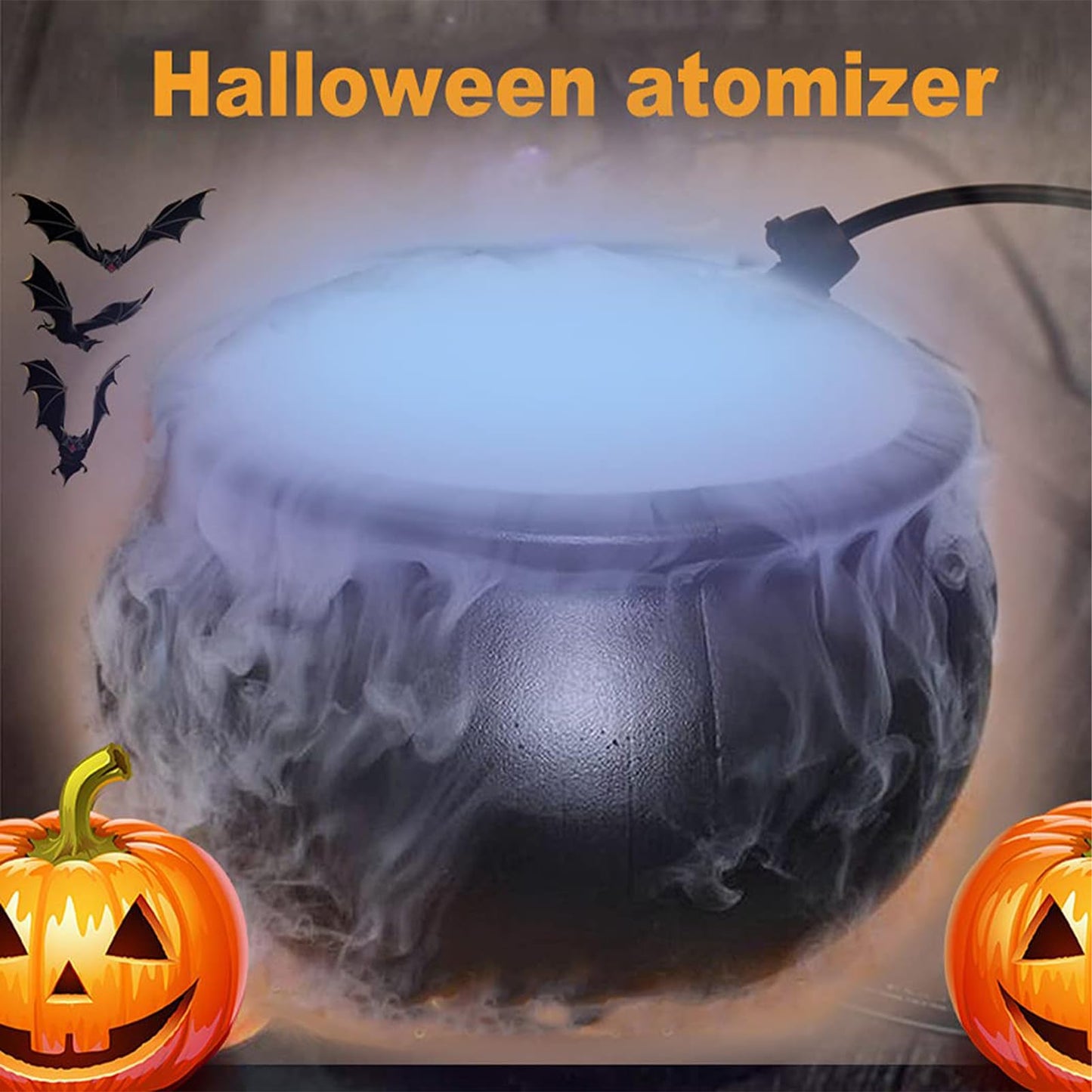 🧙‍♀️ Halloween Witch Cauldron Mist Maker | Bubbling Fog & Color-Changing LED Lights