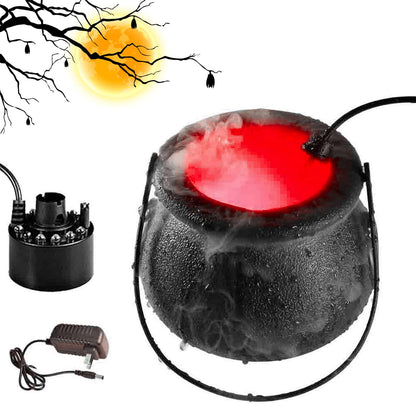 🧙‍♀️ Halloween Witch Cauldron Mist Maker | Bubbling Fog & Color-Changing LED Lights