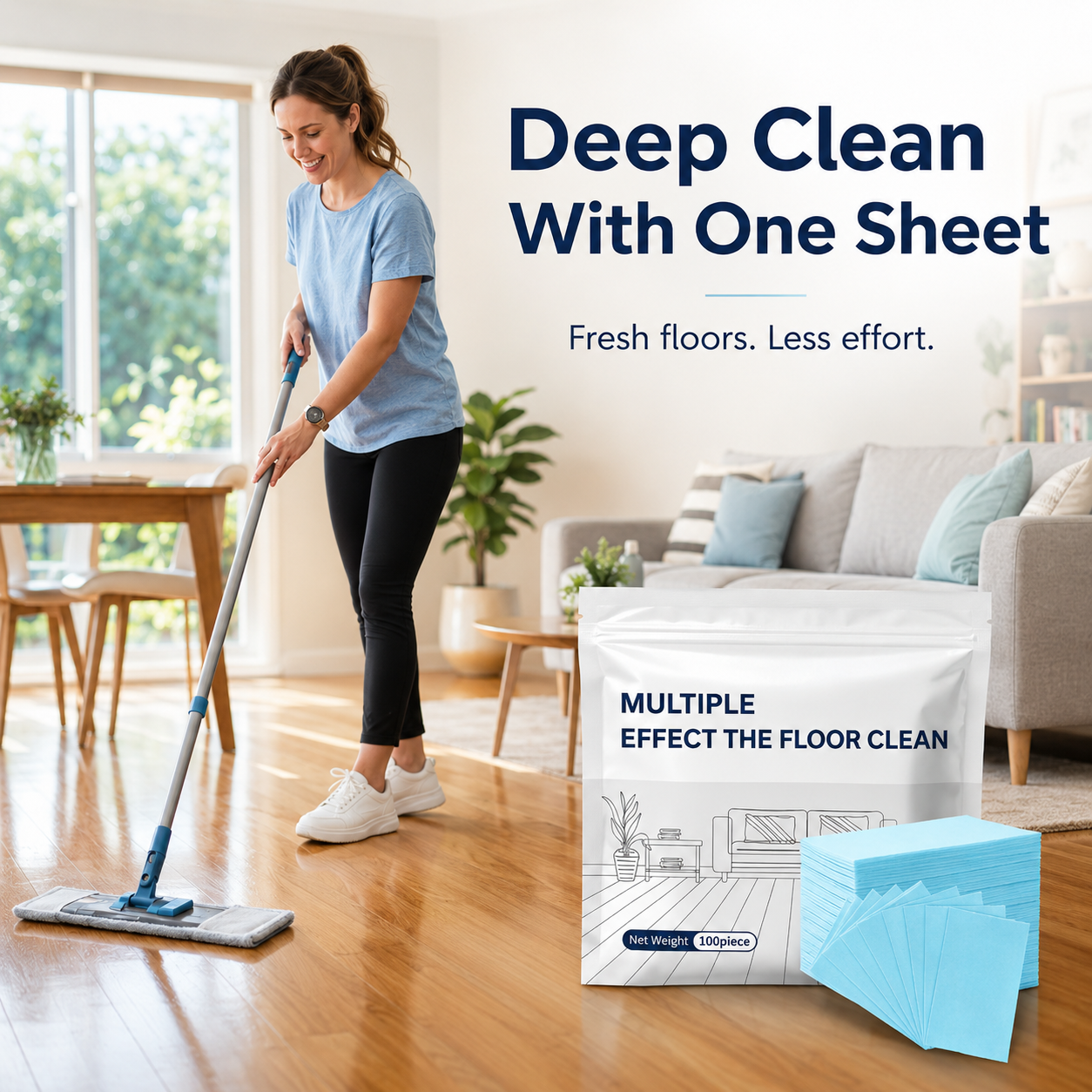 🫧Powerful Dissolvable Floor Cleaner Sheets – No Mess, Just Shine✨