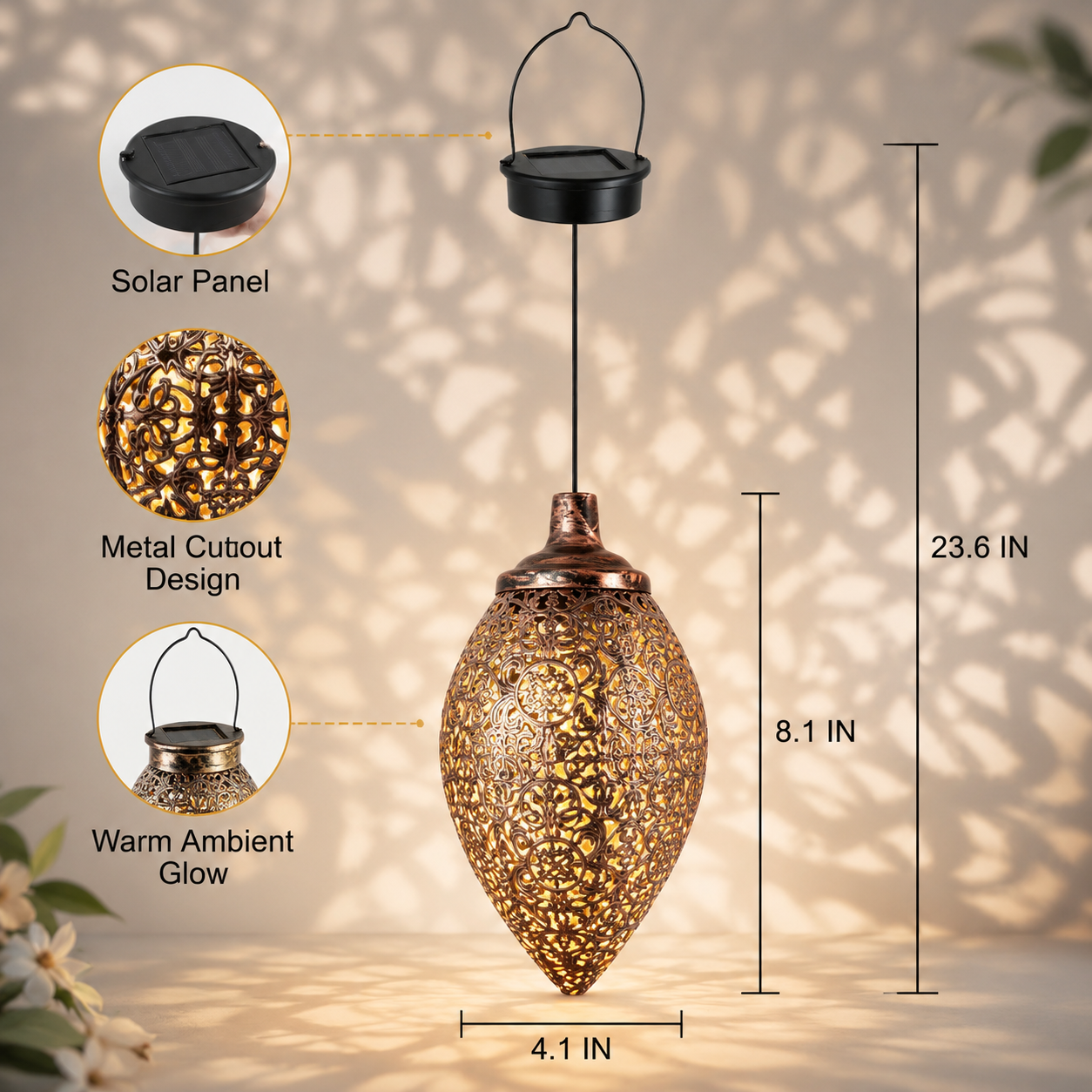 🔥50% OFF TODAY🌙Solar Powered Outdoor Lantern Waterproof Garden Decor