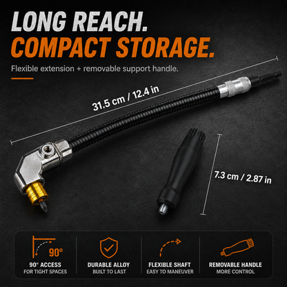 🔥 50% OFF TODAY⚙️ Flexible 90° Right Angle Drill Adapter Extension 31.5 cm 12.4 in