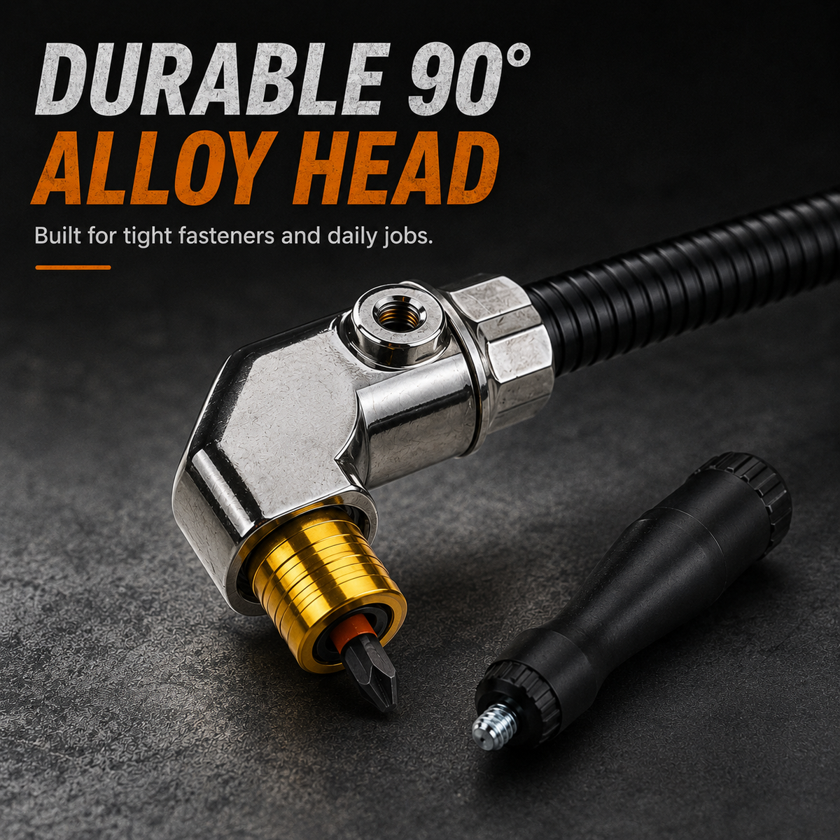 🔥 50% OFF TODAY⚙️ Flexible 90° Right Angle Drill Adapter Extension 31.5 cm 12.4 in
