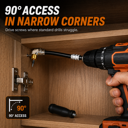 🔥 50% OFF TODAY⚙️ Flexible 90° Right Angle Drill Adapter Extension 31.5 cm 12.4 in