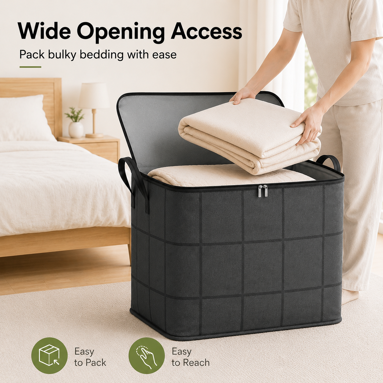 📦Large Foldable Clothes & Bedding Storage Bin