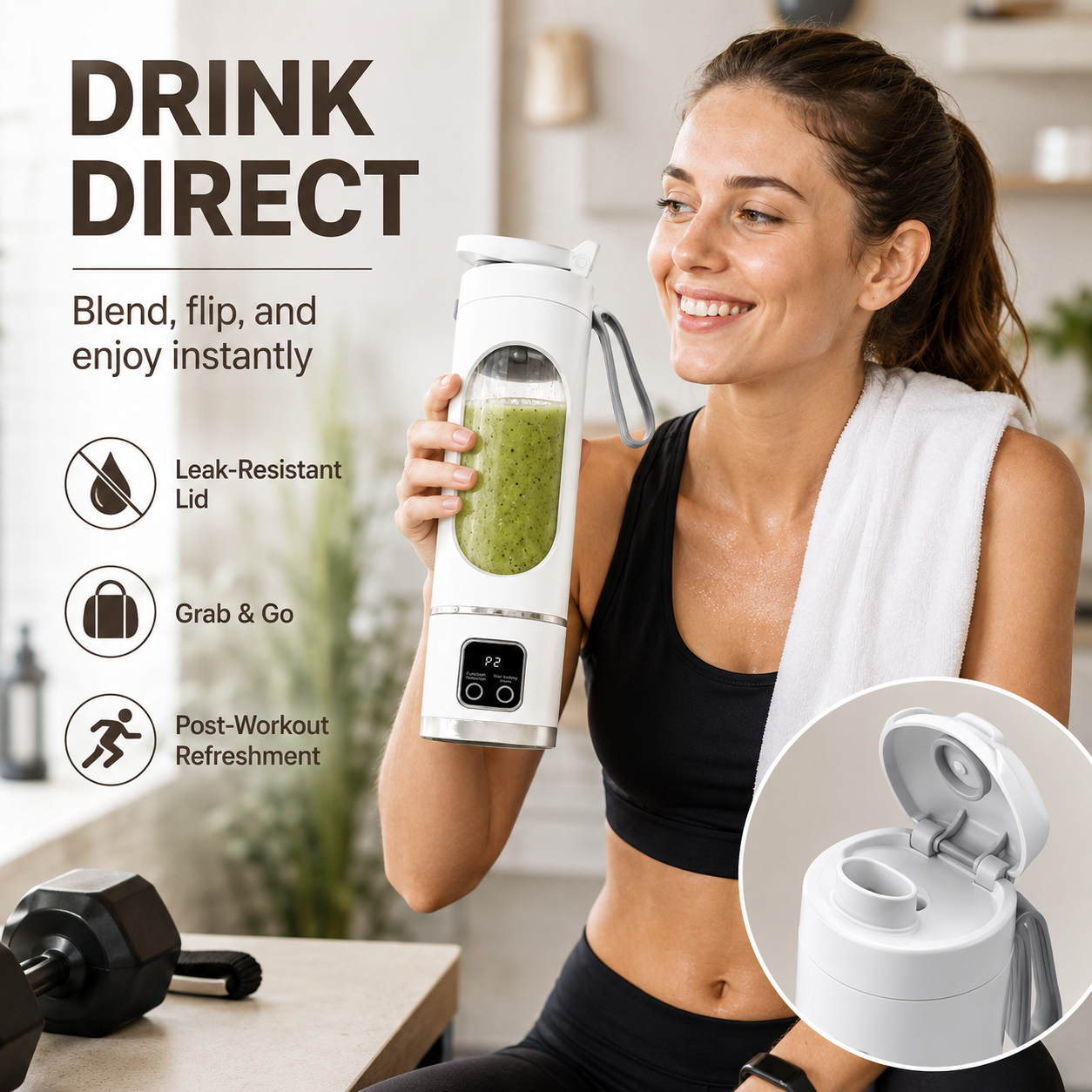 500ML USB Rechargeable Portable Smoothie Blender