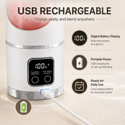 500ML USB Rechargeable Portable Smoothie Blender