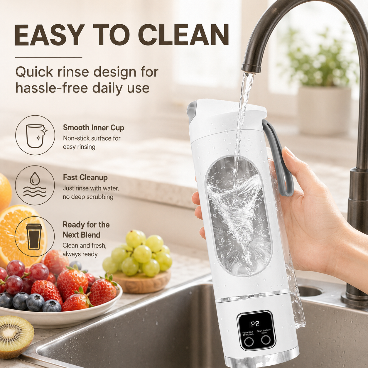 500ML USB Rechargeable Portable Smoothie Blender