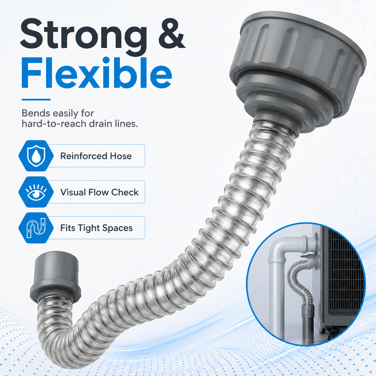AC Drain Line Cleaner Wet Vacuum Hose Adapter