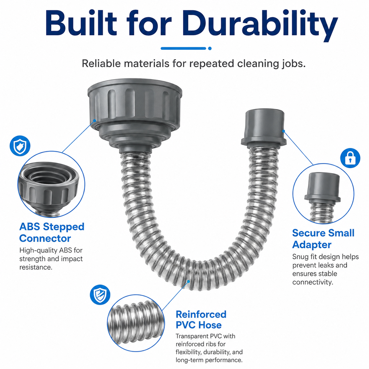 AC Drain Line Cleaner Wet Vacuum Hose Adapter