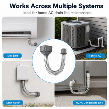AC Drain Line Cleaner Wet Vacuum Hose Adapter