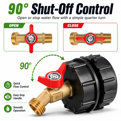 IBC Tote Adapter Kit With Brass Garden Hose Valve