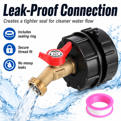 IBC Tote Adapter Kit With Brass Garden Hose Valve