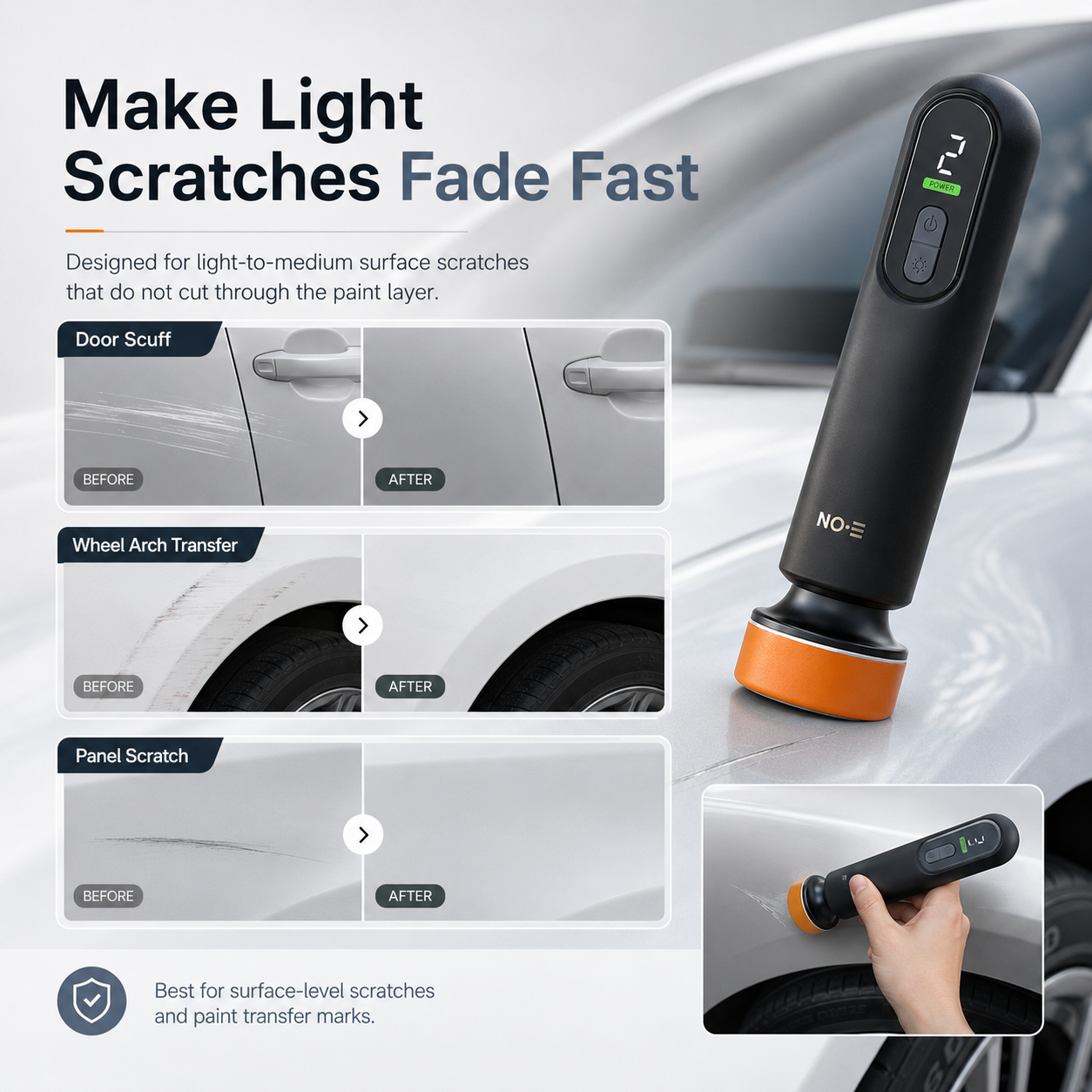 🔄 3rd Gen Cordless Scratch Repair &amp; Glass Oil-Film Remover