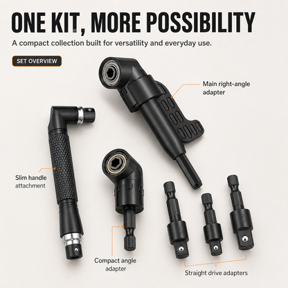 🔄 105° Right Angle Drill Adapter Set – Precision Access for Tight Spaces