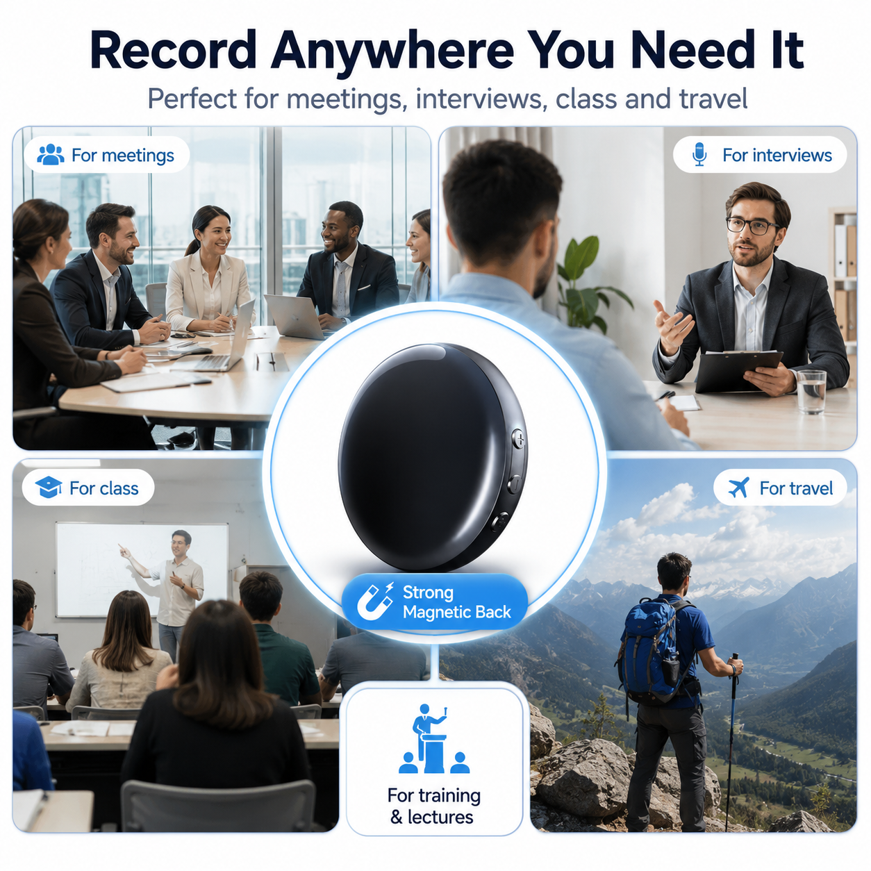🎙️Magnetic AI Noise Reduction Digital Voice Recorder