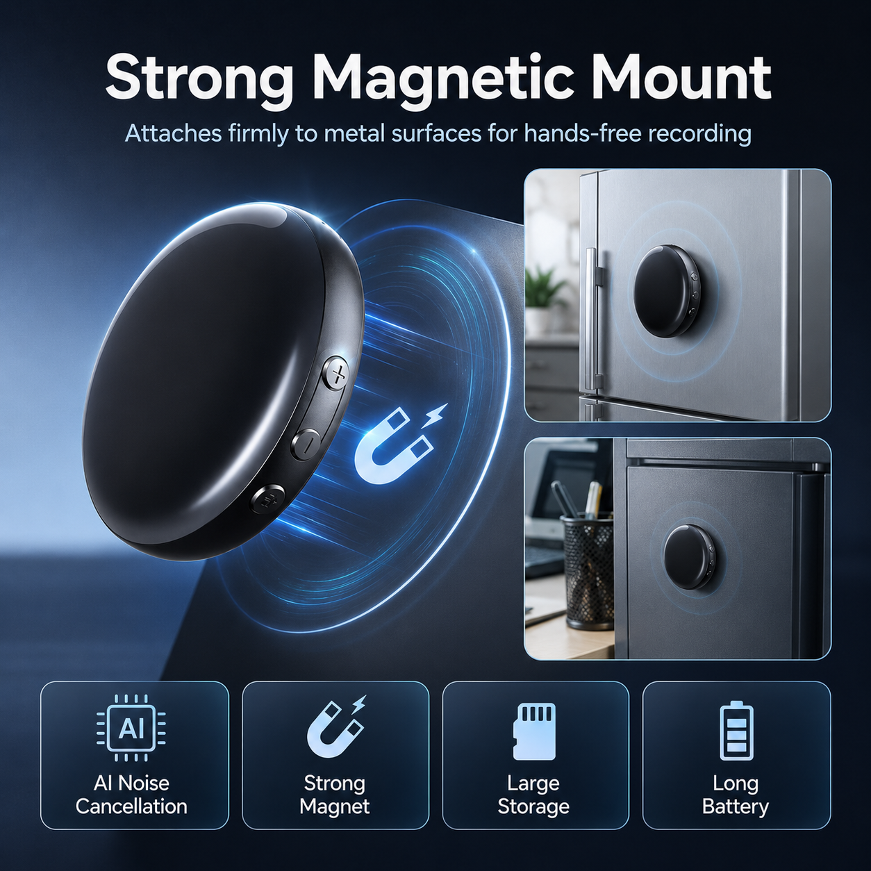 🎙️Magnetic AI Noise Reduction Digital Voice Recorder
