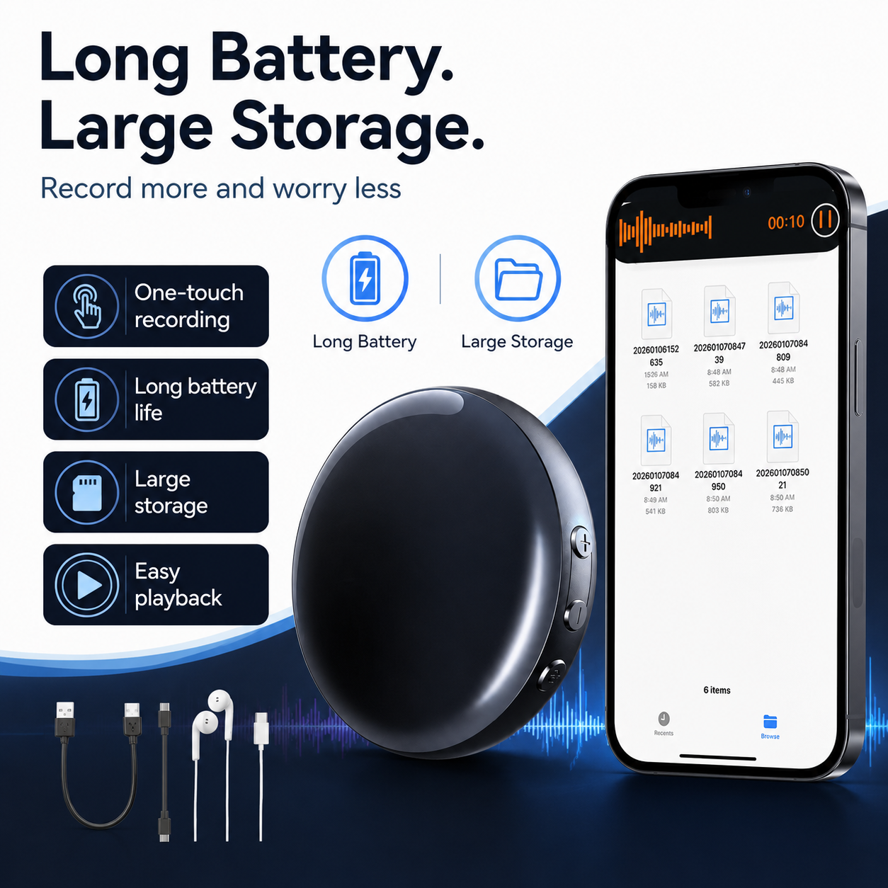 🎙️Magnetic AI Noise Reduction Digital Voice Recorder