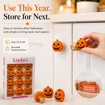 🎃Jack-O'-Lantern Pumpkin Cabinet Knob Covers&nbsp;