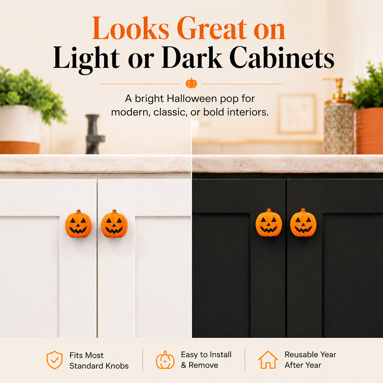 🎃Jack-O'-Lantern Pumpkin Cabinet Knob Covers&nbsp;