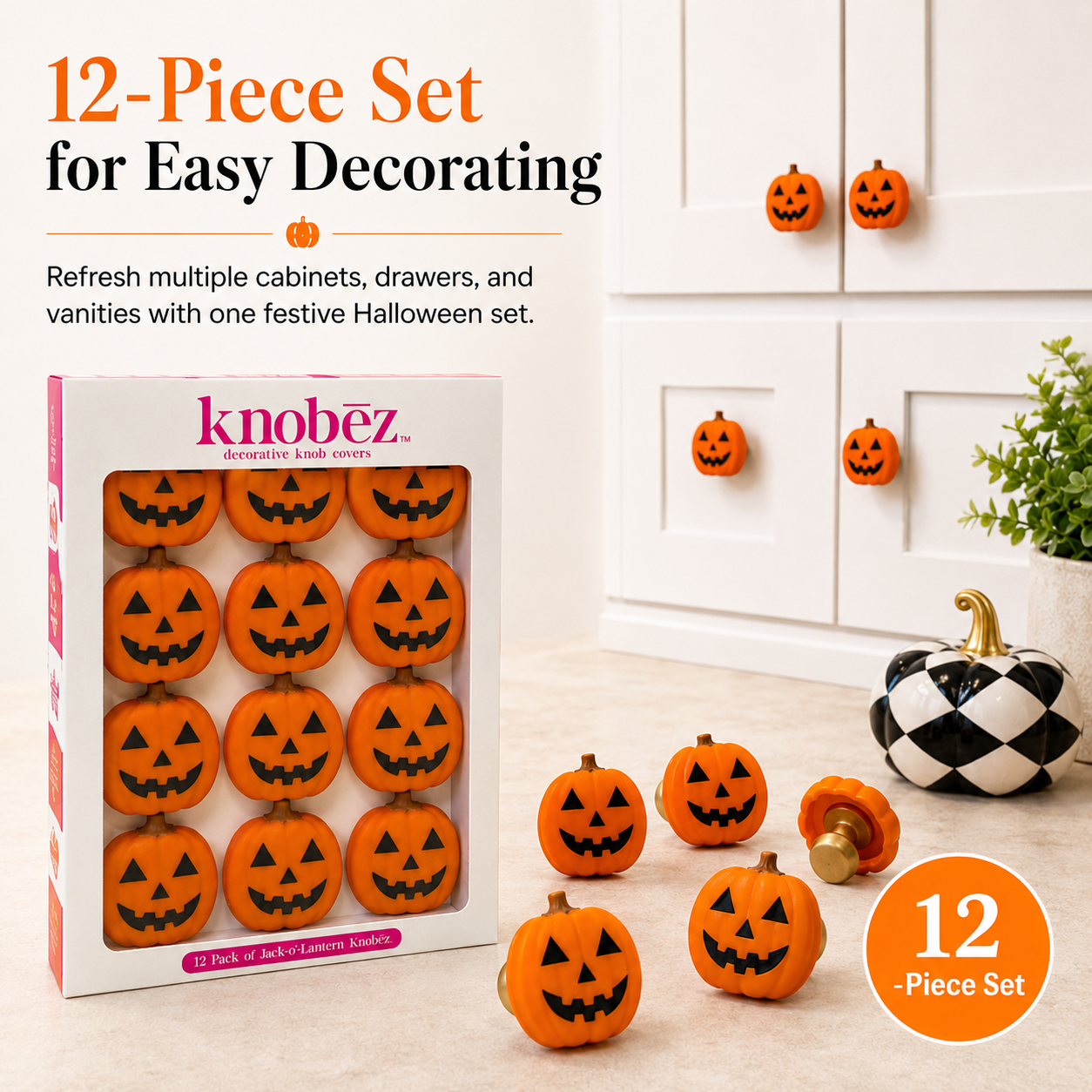 🎃Jack-O'-Lantern Pumpkin Cabinet Knob Covers&nbsp;