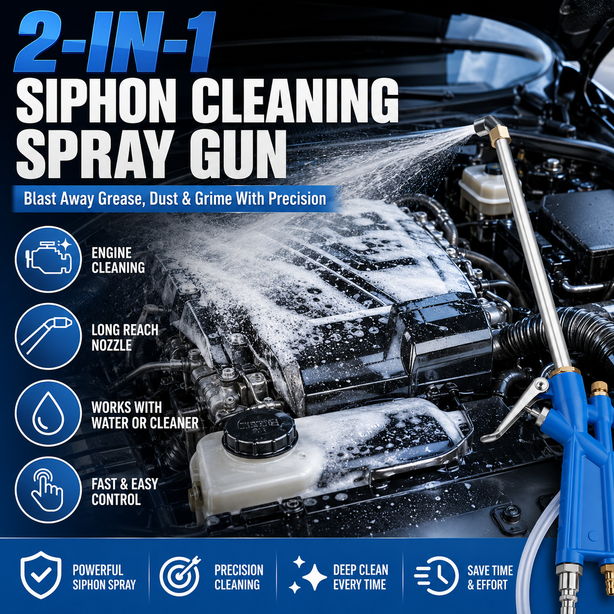 💨 Heavy-Duty Pneumatic Air Blow Gun – Blast Dust & Debris from Engines, Tools & Tight Spaces