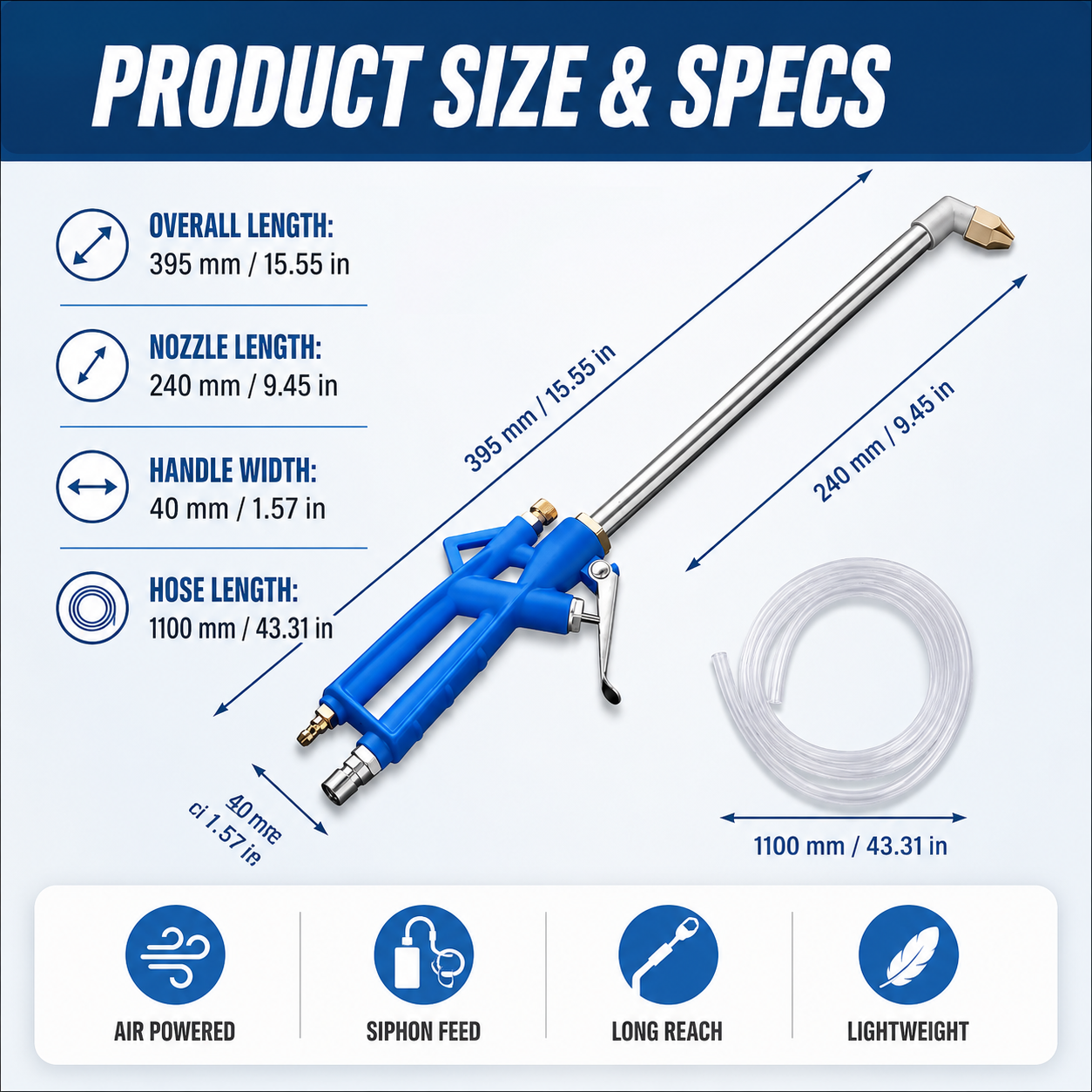 💨 Heavy-Duty Pneumatic Air Blow Gun – Blast Dust & Debris from Engines, Tools & Tight Spaces