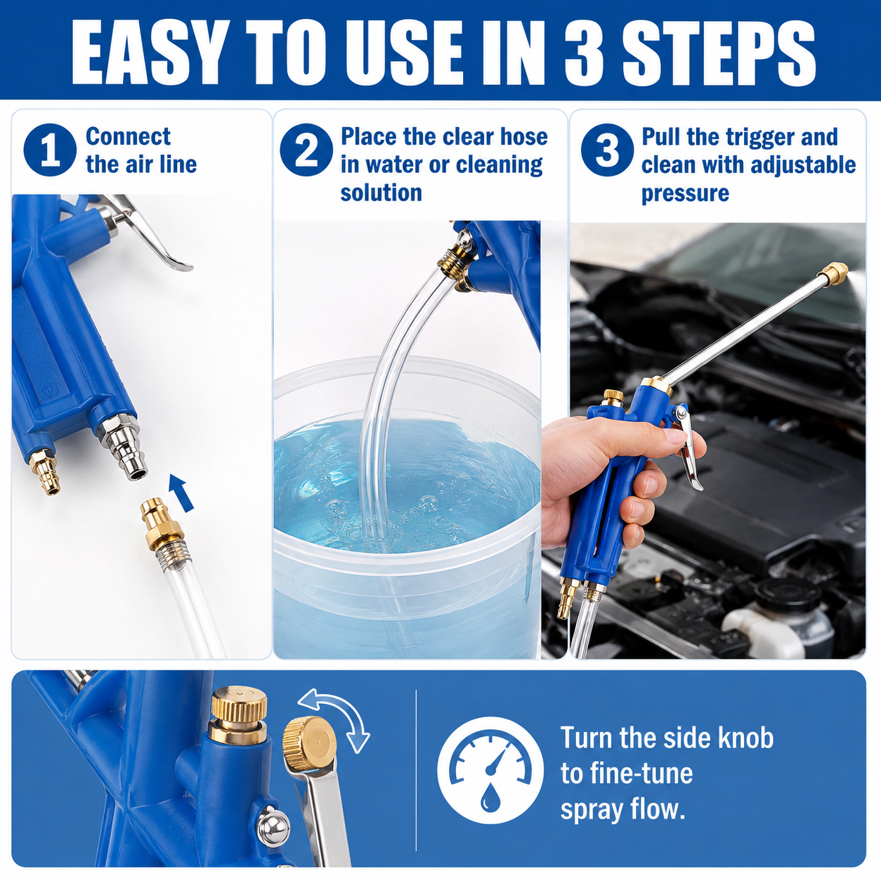 💨 Heavy-Duty Pneumatic Air Blow Gun – Blast Dust & Debris from Engines, Tools & Tight Spaces