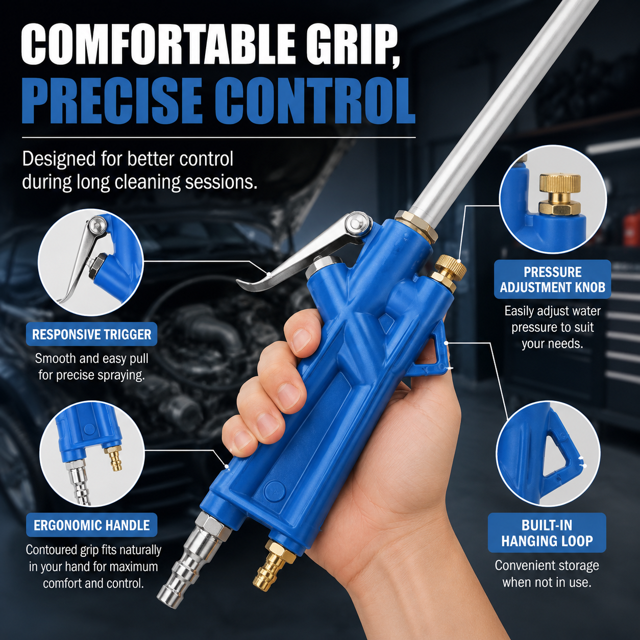 💨 Heavy-Duty Pneumatic Air Blow Gun – Blast Dust & Debris from Engines, Tools & Tight Spaces