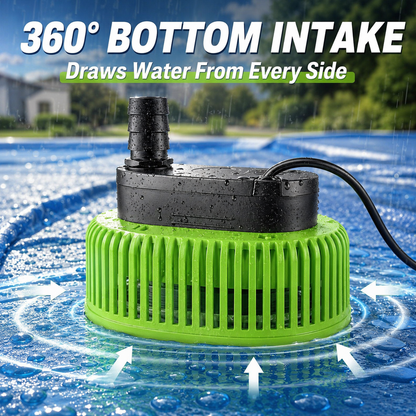 Above Ground Pool Cover Pump with 16FT Hose & 4 Universal Adapters