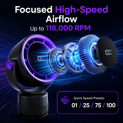 Vacuum Suction Portable Clip Cooling Fan for Car &amp; Bedroom