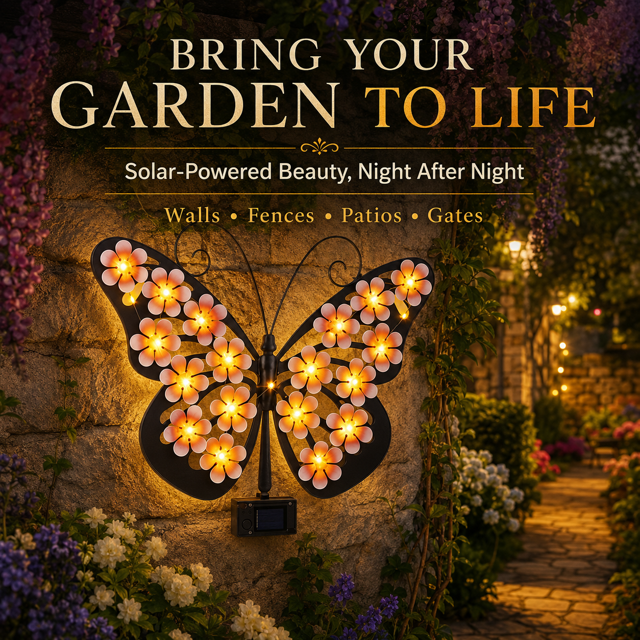 🦋Solar LED Butterfly Garden Wall Decor
