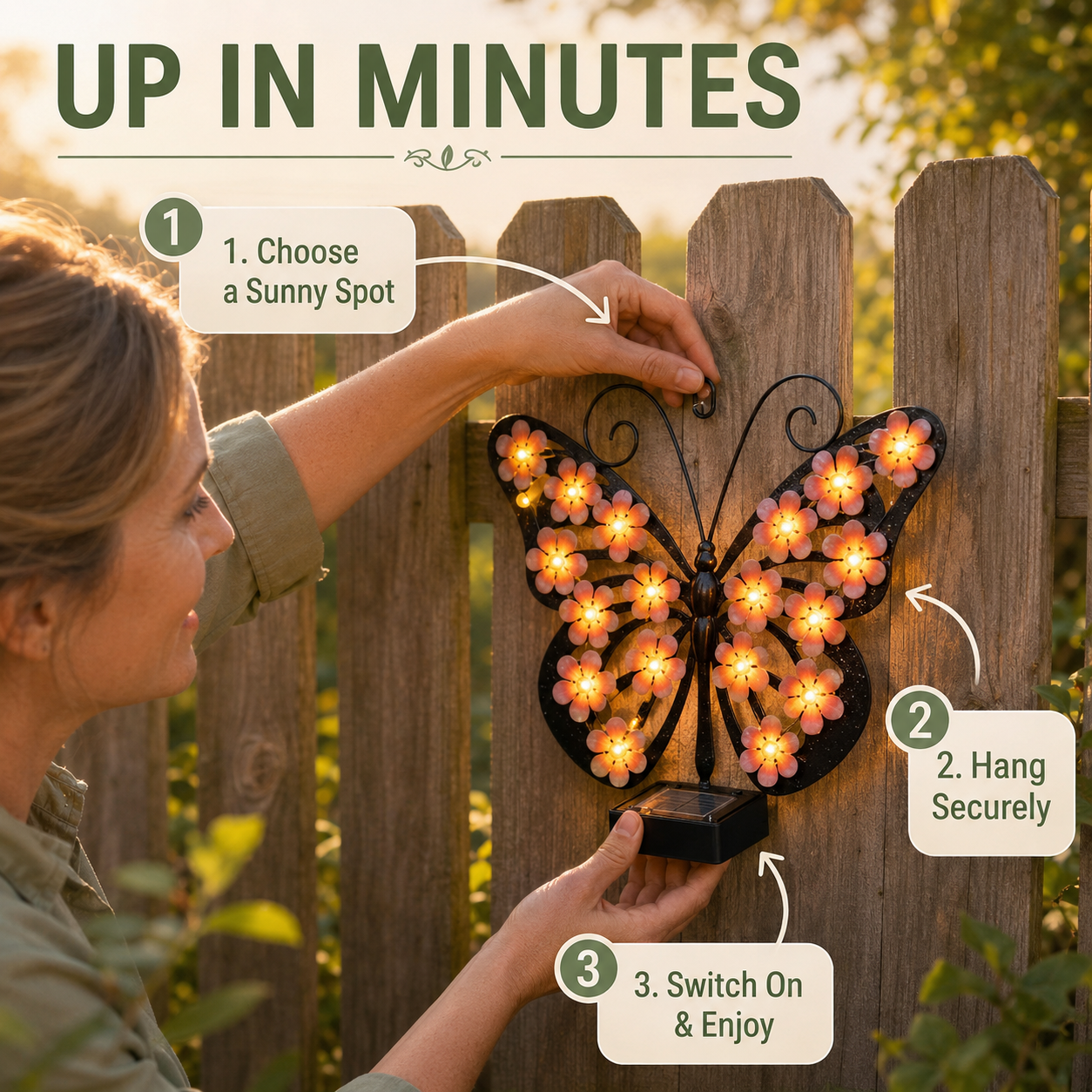 🦋Solar LED Butterfly Garden Wall Decor