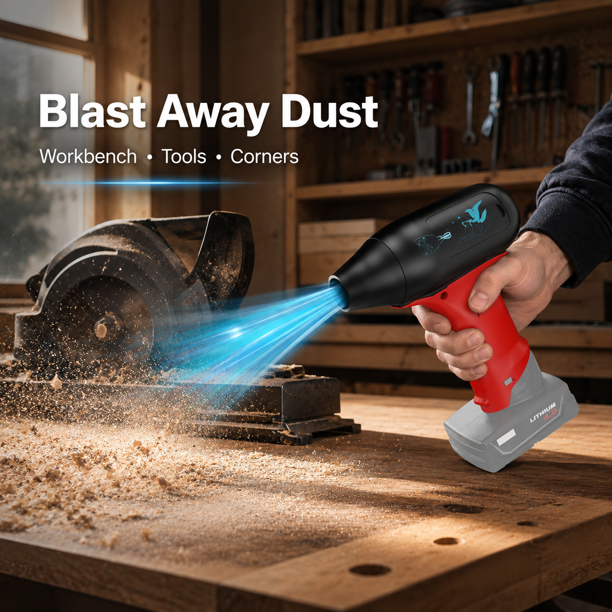 💨 Cordless Turbo Air Blower – Compact. Powerful. Precise.