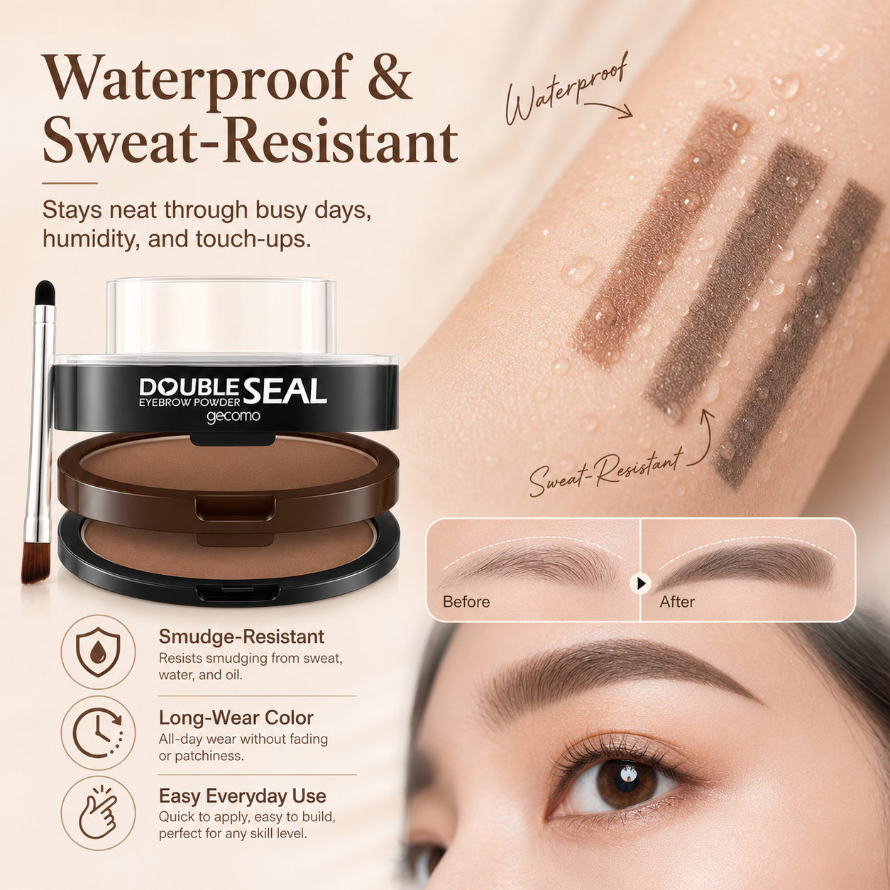 🤎GECOMO Eyebrow Stamp Stencil Kit
