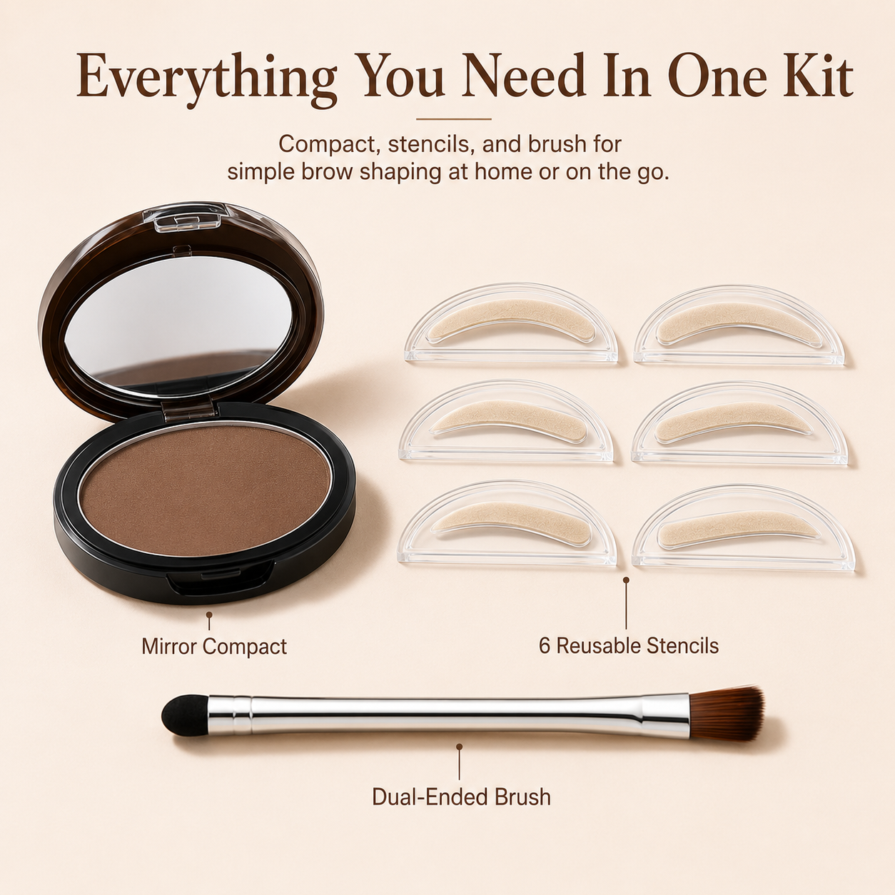🤎GECOMO Eyebrow Stamp Stencil Kit