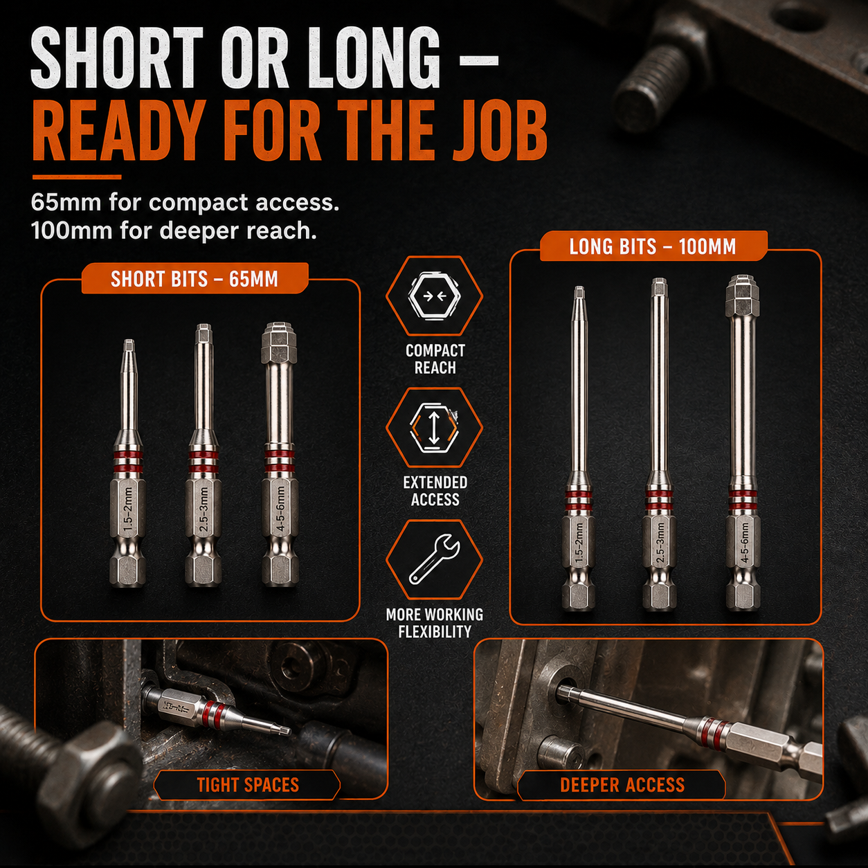 6Pcs Pagoda Stepped Hex Screwdriver Bit Set