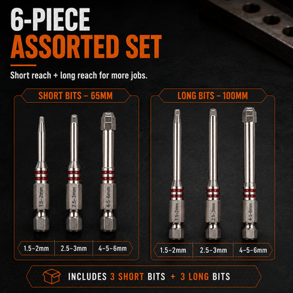 6Pcs Pagoda Stepped Hex Screwdriver Bit Set