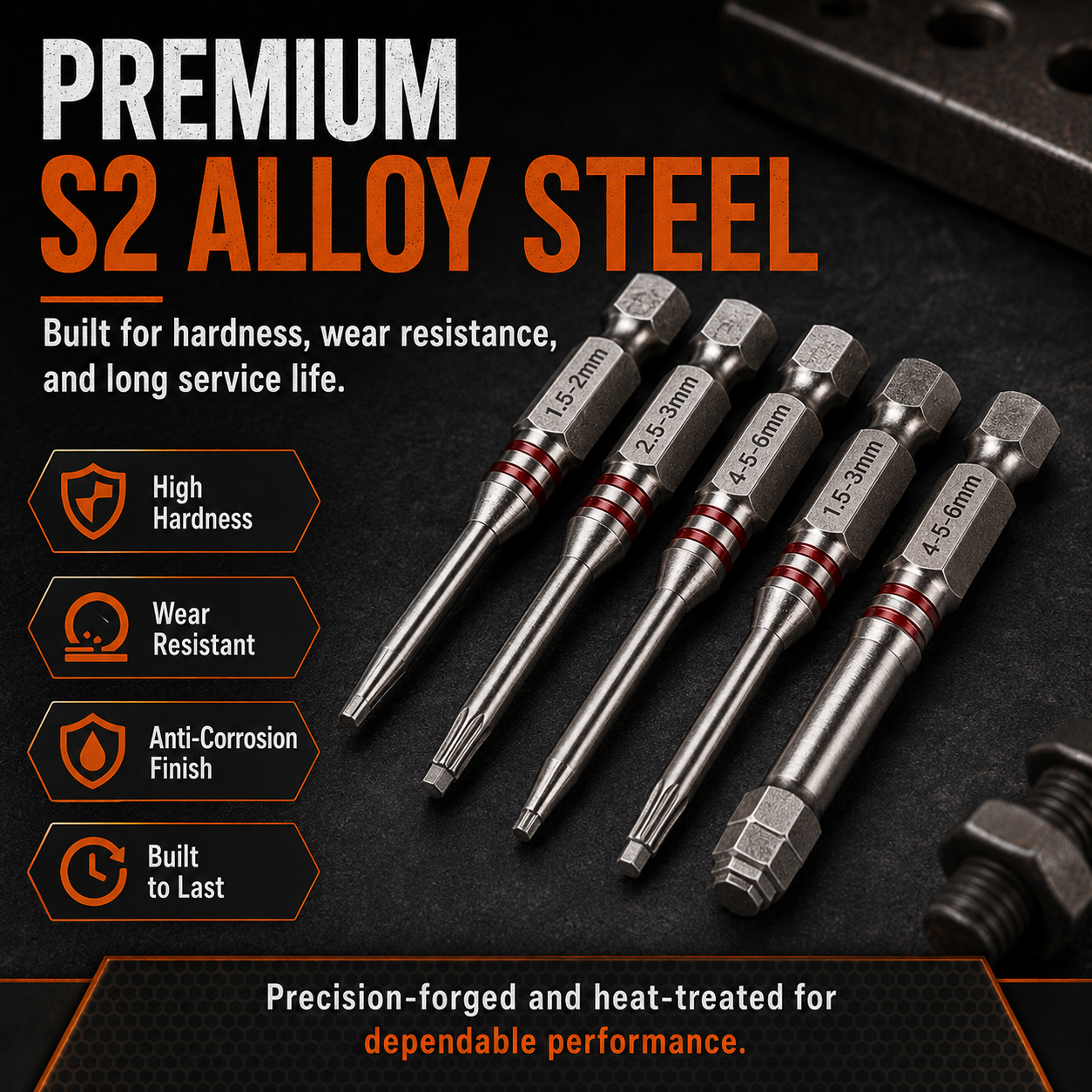 6Pcs Pagoda Stepped Hex Screwdriver Bit Set