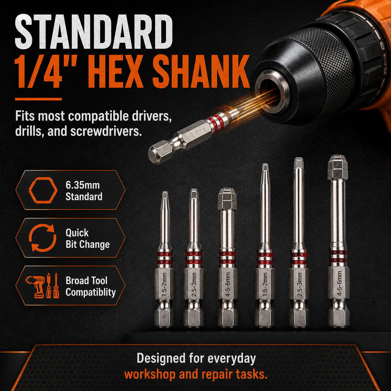 6Pcs Pagoda Stepped Hex Screwdriver Bit Set