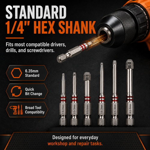 6Pcs Pagoda Stepped Hex Screwdriver Bit Set